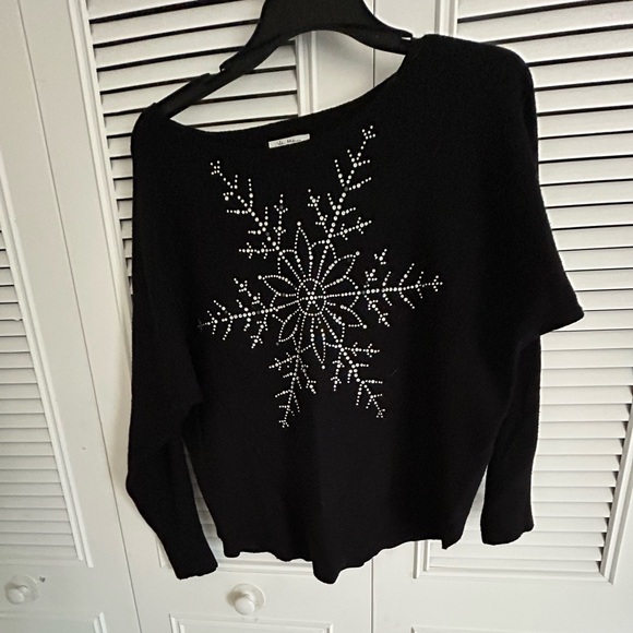 Via Milano Black Cardigan sweater sparkly Size L - Picture 1 of 3